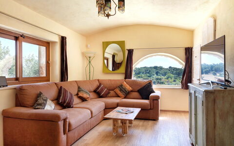 Trulli Di Grieco: Brown, Couch, Furniture, Picture Frame, Interior Design, Window, Wood, Living Room, Floor, Building