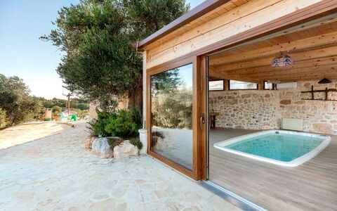 Trulli Di Grieco: Window, Building, Plant, Sky, Wood, Shade, Tree, House, Swimming Pool, Wall