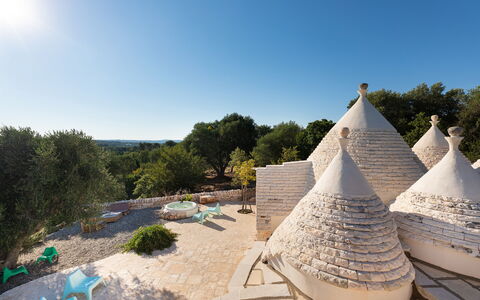 Trulli Di Grieco: Sky, Plant, Tree, House, Woody Plant, Landscape, Leisure, Art, Stairs
