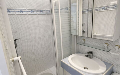 Deauville-Trouville 642: Plumbing Fixture, Bathroom, Bathroom Sink, Floor, Flooring, Toilet, Plumbing, Sink, Shower, Toilet Seat