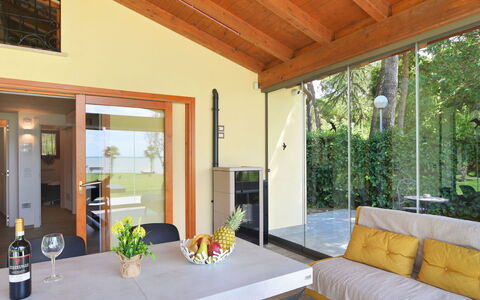La Spiaggia: Property, Table, Wood, Plant, Architecture, Shade, Interior Design, Living Room, Floor, Window