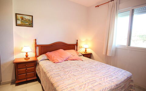 Brisamar - Novo Sancti Petri: Bedroom, Bed, Furniture, Room, Property, Bed Sheet, Bed Frame, Floor, Bedding, Mattress