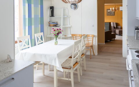 Hallanvaara: Furniture, Interior Design, Flooring, Floor, Chair, Wood, Light Fixture, Ceiling, Table, Dining Room
