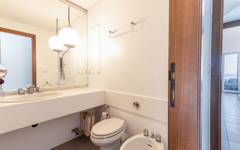 Punta Ala 130: Mirror, Plumbing Fixture, Sink, Property, Tap, Bathroom Sink, Bathroom, Purple, Wood, Interior Design