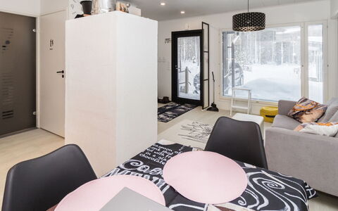Hillaniitty: Interior Design, Flooring, Furniture, Wood, Floor, Ceiling, Home, Room, Living Room, Lighting