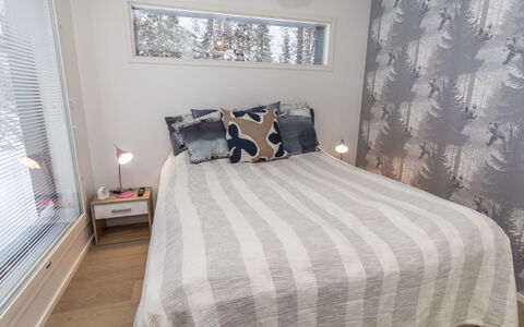 Hillaniitty: Bed, Bedroom, Interior Design, Bedding, Bed Sheet, Furniture, Wood, Linens, Flooring, Floor