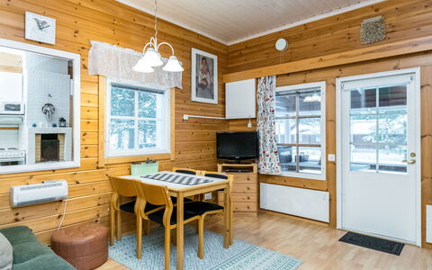 Tuunaantupa 2 F: Furniture, Interior Design, Flooring, Floor, Table, Ceiling, Kitchen & Dining Room Table, Lighting, Chair, Home