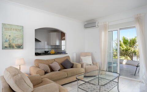 Las Brisas Estepona Golf: Furniture, Interior Design, Flooring, Couch, Floor, Home, Ceiling, Living Room, Apartment, Table