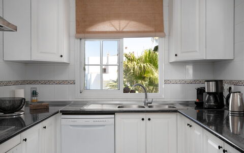 Las Brisas Estepona Golf: Kitchen, Countertop, Interior Design, Kitchen Appliance, Cabinetry, Kitchen Sink, Sink, Flooring, Plumbing Fixture, Home