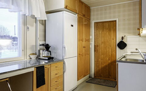 Saajola: Kitchen, Kitchen Appliance, Major Appliance, Countertop, Wood, Kitchen Sink, Interior Design, Flooring, Cabinetry, Kitchen Stove