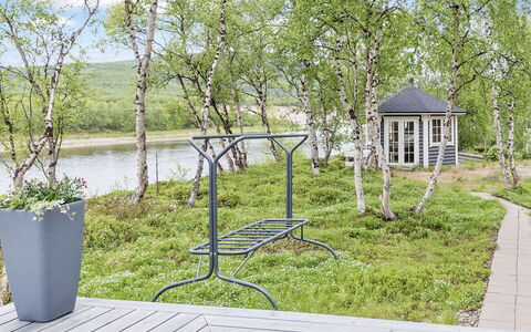 Mökki Tenolla: Furniture, Chair, Outdoor Furniture, Table, Wood, Outdoor Table, Kitchen & Dining Room Table, Shade, Garden, Umbrella