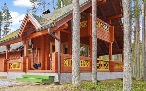 Villa Käpytikka: Bed, Furniture, Bedroom, Interior Design, Bedding, Bed Sheet, Flooring, Wood, Floor, Room