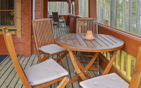 Villa Käpytikka: Bed, Furniture, Bedroom, Interior Design, Bedding, Bed Sheet, Flooring, Wood, Floor, Room