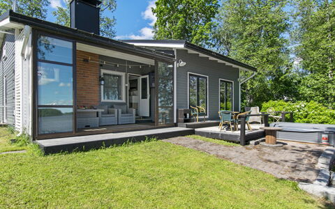 Liisan Ranta: Outdoor Furniture, Shrub, House, Outdoor Table, Furniture, Home, Garden, Lawn, Backyard, Estate