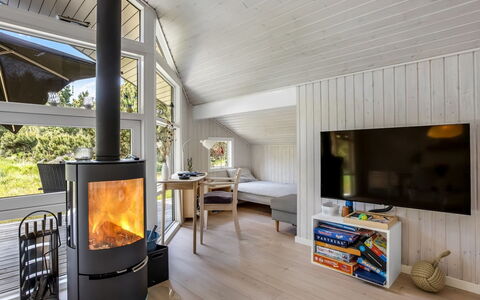 Ubbe - 800M from the Sea: Flooring, Interior Design, Wood, Floor, Furniture, Living Room, Room, Wood Flooring, Lighting, Hearth