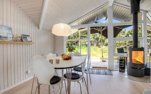 Ubbe - 800M from the Sea: Interior Design, Flooring, Furniture, Ceiling, Wood, Floor, Light Fixture, Living Room, Chair, Kitchen & Dining Room Table