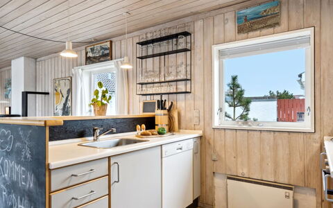 Eljene - 700M from the Sea: Wood, Kitchen, Interior Design, Countertop, Furniture, Kitchen Appliance, Cabinetry, Major Appliance, Wood Stain, Ceiling