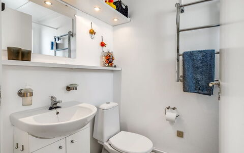 Monja - 50M from the Sea: Bathroom, Plumbing Fixture, Wall, Interior Design, Bathroom Sink, Sink, Flooring, Tap, Toilet, Toilet Seat