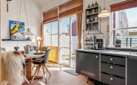 Monja - 50M from the Sea: Furniture, Interior Design, Wood, Flooring, Kitchen, Ceiling, Floor, Lighting, Cabinetry, Chair