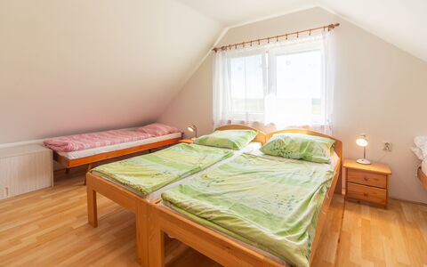 Smrž: Bedroom, Wood, Bed, Bed Sheet, Bedding, Floor, Flooring, Bed Frame, Home, Linens