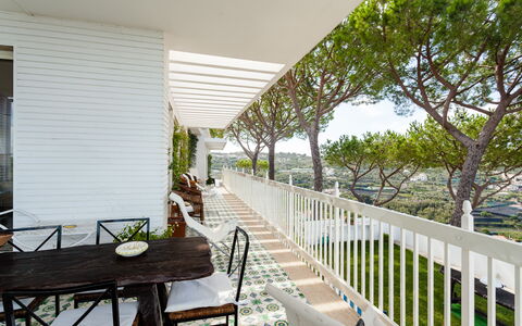 Villa Il Sole Di Sorrento: Property, Building, Plant, Table, Shade, Wood, Porch, Outdoor Furniture, Tree, Flowerpot