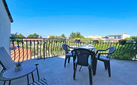 Id&La: Blue, Outdoor Furniture, Apartment, Balcony, Chair, Shade, Eco Hotel, Fence, Outdoor Table, Yard