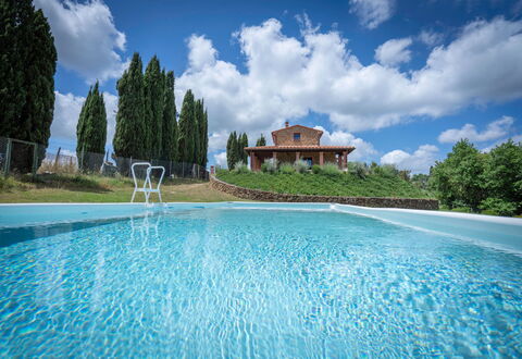 Vineyard’s Cottage With Pool, Ac, Wifi - Siena: Cloud, Water, Sky, Plant, Property, Tree, Azure, Building, Swimming Pool, Natural Landscape
