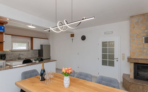 Villa Dalmatina: Interior Design, Light Fixture, Ceiling, Wood, Flooring, Furniture, Lighting, Countertop, Kitchen, Home