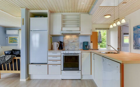 Venla - 150M from the Sea: Kitchen, Interior Design, Countertop, Kitchen Appliance, Flooring, Wood, Major Appliance, Ceiling, Home Appliance, Furniture