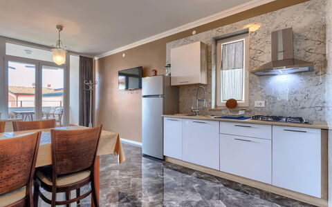 Umag 134: Cabinetry, Furniture, Countertop, Sink, Chair, Wood, Building, Lighting, Kitchen, Window