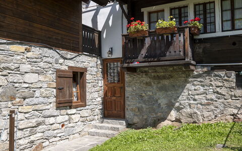 Incanto Walser Apartments Ronco: Building, Window, Plant, Door, Wood, Flower, House, Cottage, Residential Area, Houseplant