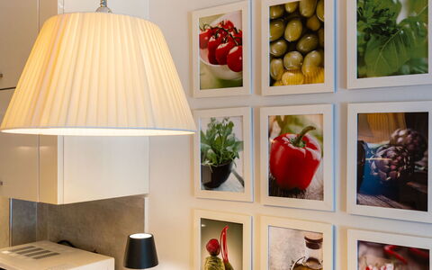 Borghouse: Interior Design, Fruit, Light Fixture, Food, Produce, Houseplant, Lampshade, Flowerpot, Chair, Kitchen & Dining Room Table