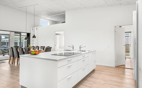 Clarabelle - 1.2Km from the Sea: Flooring, Floor, Interior Design, Wood, Wood Flooring, Ceiling, Kitchen, Countertop, Cabinetry, Room