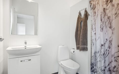 Clarabelle - 1.2Km from the Sea: Flooring, Floor, Interior Design, Toilet Seat, Plumbing Fixture, Bathroom, Toilet, Ceiling, Plumbing, Bathroom Cabinet