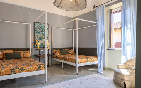 Sunset Sea View, Baratti, Populonia, Wifi, Ac: Bed, Bedroom, Interior Design, Furniture, Floor, Bedding, Flooring, Bed Sheet, Ceiling, Textile