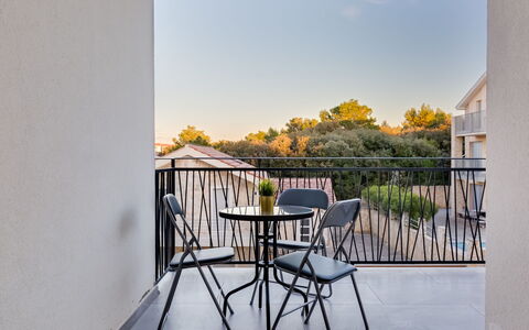 Tica: Sky, Table, Property, Building, Chair, Plant, Porch, Shade, Wood, Outdoor Furniture