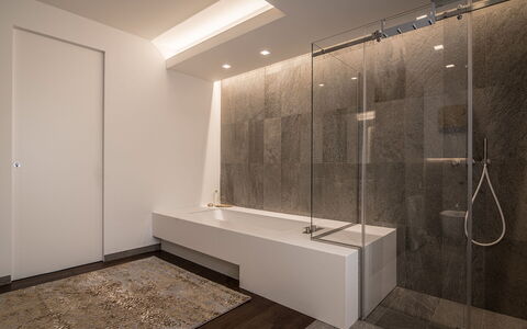 Stima Home, Padova, Pool, Ac: Building, Plumbing Fixture, Wood, Interior Design, Floor, Flooring, Bathroom, Tap, Art, Shower Head