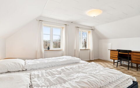 Sjard - 300M from the Sea: Wood, Flooring, Floor, Bedroom, Ceiling, Interior Design, Bed, Home, Wood Flooring, Bedding