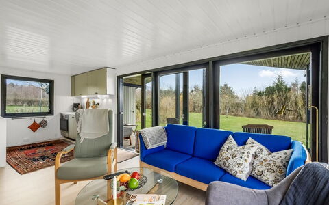 Jule - 1.3Km to the Fjord: Interior Design, Flooring, Ceiling, Floor, Furniture, Couch, Room, Living Room, Picture Frame