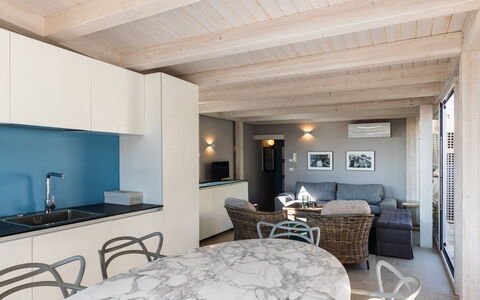 Terrazza Di Erika: Furniture, Building, Table, Comfort, Chair, Cabinetry, Wood, Flooring, Floor