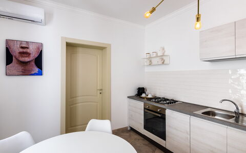 Alma Suite: Cabinetry, Sink, Countertop, Property, Furniture, Picture Frame, Kitchen Sink, White, Building, Tap