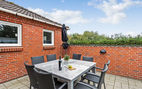 Pernilla - 2Km from the Sea: Furniture, Outdoor Furniture, Outdoor Table, Chair, Brick, Patio, Brickwork, Wood Stain, Garden, Kitchen & Dining Room Table