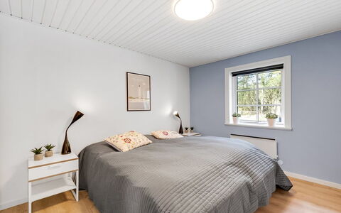 Ufred - 1.3Km to the Fjord: Interior Design, Ceiling, Bedroom, Floor, Bed, Flooring, Bedding, Bed Sheet, Bed Frame, Light Fixture