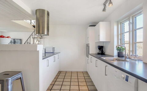 Domnika - 350M from the Sea: Kitchen, Flooring, Countertop, Interior Design, Floor, Kitchen Appliance, Ceiling, Plumbing Fixture, Cabinetry, Sink
