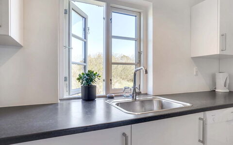 Domnika - 350M from the Sea: Kitchen Sink, Countertop, Kitchen, Flooring, Interior Design, Plumbing Fixture, Floor, Tap, Cabinetry, Sink