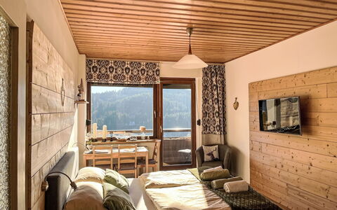Wolf: Furniture, Interior Design, Room, Ceiling, Bedroom, Wood Stain, Hardwood, Chair, Bed, Pillow