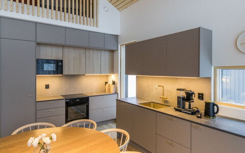 Villa Aava: Furniture, Chair, Outdoor Furniture, Table, Wood, Outdoor Table, Kitchen & Dining Room Table, Shade, Garden, Umbrella