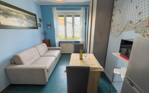 Casa Carlotta - San Bartolomeo Al Mare: Furniture, Couch, Picture Frame, Table, Interior Design, Floor, Flooring, Living Room, Wall, Real Estate