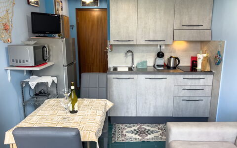 Casa Carlotta - San Bartolomeo Al Mare: Cabinetry, Furniture, Countertop, Sink, Kitchen, Lighting, Wood, Interior Design, Flooring
