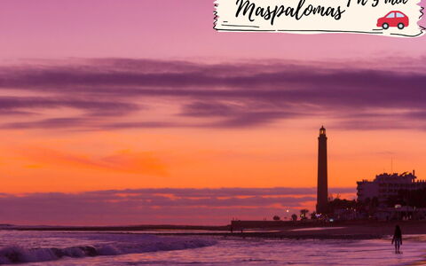Maspalomas 1060: Horizon, Afterglow, Tower, Dusk, Orange, Sunset, Sunrise, Sea, Beach